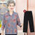 音藻60-70岁奶奶款妈妈夏季套装老年人衣服中夏装女岁奶奶气质薄款衬 红色上衣+裤子 L 建议70-90斤
