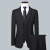 彩文克伦（CaiwenKelun）新款西服套装男士三件套修身韩版结婚礼服商务正装英伦格子西装 黑色 M