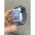 适用绫乃崎applewatch7表带iwatch6代苹果手表54321/se尼龙编织松紧回环表带夏天 蓝间白+白壳 38mm(1/2/3代)