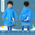卡通儿童雨衣EVA拉链式小学生带书包位防水幼儿园身雨披 拉链款蓝色小象 XL