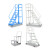 移动登高车仓库登高梯1/2/3米平台梯子带轮超市库房可移动取货梯 平台离地1m(0.6m宽)蓝色
