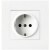 梦茜儿86欧规欧标墙壁插座暗装欧式16A二圆USB德标韩式圆孔白色面板插的 86欧标插座PC 白