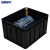 海斯迪克 HKW-71 防静电周转箱 电子元件盒物料盒黑色塑料收纳箱 10号600*500*360无盖