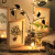 创意铁艺相框6寸北欧简约现代家庭办公室摆台个性木质相架水培植物小摆件家居装饰情人节三八妇女节礼物 半圆款（双面） 6寸+灯泡
