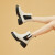 达芙妮（DAPHNE）女靴切尔西高跟短靴春秋单靴秋季新款英伦风皮靴冬靴子烟筒靴 米色跟高6cm加绒 35标准码