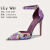 Lily Wei紫色高跟鞋女中空一字带凉鞋印花水钻大码时髦夏款 紫色【跟高3cm】 42【7天左右发出】