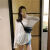 南芙薇夏天穿的冰丝t恤女透气上衣衣服新款学生韩版宽松夏季薄款中长款 黑色 XL 建议135-165斤
