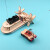 小船快艇发动机DIY螺旋桨动力船风力玩具小马达发明电机手工 遥控电动明轮船+电池灰