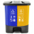益美得 脚踏分类垃圾桶居家办公双桶小号干湿分离垃圾箱 双桶30L蓝+黄