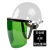 定制安全帽式电焊面罩烧焊工防护罩脸部面屏防飞溅打磨透明焊帽头戴式柯思捷 安全帽(白色)+支架+绿色屏