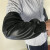 皮革4线防水袖套成人男女长款PU套袖防油耐磨工厂清洁劳保护袖头 4双装宽皮筋黑色防水袖套