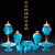 圆通佛具 供佛花瓶台湾古法琉璃吉祥花佛前花瓶插花瓶摆件 宝蓝色 小号（15厘米）/个