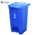 和一可塑 塑料加厚黄色医疗垃圾桶拉基医院诊所用垃圾篓废物收纳脚踏垃圾箱 100L蓝
