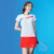 蔻玥羽毛球服套装男女短袖春夏新款网球服气排球服速干透气比赛运动服 Y604红裙 S