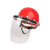 电焊防护罩安全帽面罩焊工专用防护打磨切割割草焊帽子头戴式面具 【红】安全帽+支架+透明屏