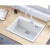 水槽厨房牙白单槽洗菜盆单槽水槽 白色 4圆形龙头+净