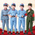 谋福 演出服志表演服 长征合唱服装 蓝色红军短袖套装 175cm 