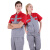 斯卡地尔（Scotoria）半袖工作服套装 分体式夏季半袖舒适高棉TC1501红灰色 1套3XL码