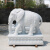 石雕象汉白玉石象酒店庭院门口大象摆件晚霞红招财小象天然石头象 汉白玉 高30cm