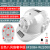 LISM双供电安全帽四风扇太阳能可充电空调制冷带灯工地防晒遮阳风扇帽 白色-8风扇-22000毫安双空调蓝
