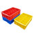 盛富永 零件盒 分格箱多隔塑料盒子 工具物料分类盒 周转箱 2格分隔物流盒（355*200*84）蓝