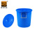 爱柯布洛 塑料清洁水桶 大容量收纳桶手提式铁柄圆形桶60L 带盖储水约117斤蓝色221430