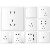 鸿雁开关面板X7系列白色家用墙壁暗装斜五孔二三插电源面板窄边框