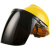 OLOEY电焊防护罩焊帽防烤脸防飞溅护眼全脸头戴式安全帽焊工面屏面罩 面罩三筋透气安全帽（透明）