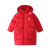 安奈儿童装女大童加长款连帽羽绒服冬季新款学生加厚保暖外套 红红花 110cm