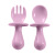 凯蕊士（Kairuishi）婴儿短柄勺子小宝宝舔舔勺辅食吃饭训练叉子学食勺叉套装儿童餐具 浅紫色