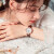罗宾尼（LOBINNI）【情人节礼物送女友】女士手表简约花形自动机械表女表时尚2008 红金白面钢带款
