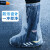 防水养殖场雨天加厚长筒塑料靴套防滑一次性鞋套户外耐磨漂流脚套 长筒(透明)20只