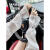 MHKEE2023新款韩版夏季纯色雪纺冰袖遮阳防晒冰丝袖套户外开车护臂手袖 黑色手工钻 均码