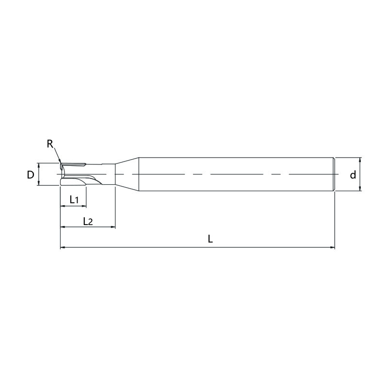 刃天行 DGM2080R10-100S08 D02 2刃有效 PCD R型圆鼻铣刀细粒度材料 适用于非铁合金精加工  订制品 下单前咨询客服确认货期SKYWALKER