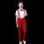六一儿童合唱演出服大合唱团男女童礼服中小学生朗诵舞蹈表演服装 红色背带裤男款 110cm
