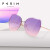 派丽蒙（PARIM） 太阳镜女新品新款防晒墨镜女大框时尚个性不规则眼镜防强光遮阳镜 73548 K2-玫瑰金框紫粉渐近镜面