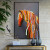 抽象马头艺术画手绘油画北欧式装饰画动物马现代美式客厅玄关挂画酒店样板房餐厅走廊大幅竖版纯手工壁画 D款金色框 60*80
