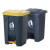 海斯迪克 HKW-189 脚踏垃圾桶 加厚大号商用工业环卫塑料垃圾桶 灰桶灰盖68L