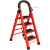 室内用的梯子可折叠靠墙楼梯稳耐阁楼专用轻铝合金结实人字梯 红色加厚五步 送工具架和备用套