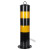 警示柱加厚钢管防护栏杆分道路地桩固定桩隔离柱路障铁立柱防撞柱 30cm加厚黑黄固定