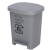 冰禹 BYlf-1017  脚踏式塑料灰色垃圾桶 办公室生活废物垃圾桶带盖户外 灰色40L脚踏款