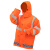环卫工人雨衣套装反光条分体交通防风执勤保安警示男荧光绿橙色 橙色普通款 (编号4 XXXL