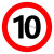 适用交通安全标识 标志指示牌 道路设施警示牌 直径60cm 限速10公里标牌