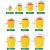 威佳圆形利器盒医用5L一次性针头损伤性废物收纳桶小型废物桶卫生所锐器盒黄色