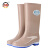 上海牌 302 高筒雨靴女士款 防滑耐磨防水时尚舒适PVC户外雨鞋可拆卸棉套 卡其色 38码