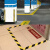 XMSJ  反光黄黑警示地贴胶带仓库车间车位划分隔离线；红白/宽10cm/1卷46米