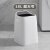 无盖垃圾桶客厅高颜值卧室厨房卫生间简约北欧商用办公室 18L白色白外桶+黑内筒