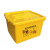 定制废物周转箱垃圾转运箱黄色加厚垃圾桶20406080100L升利器盒 20L:36*23*21CM【货号009】 带提手