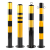 防撞柱加厚型钢管警示柱固定隔离铁立柱道口反光路桩可定制 镀锌固定-75高*1.5mm+螺丝
