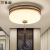 长裕新中式阳台灯创意圆形吸顶灯实木玻璃灯具过道走廊楼梯间门厅灯